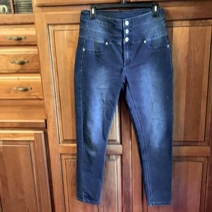 Tenseltown Jean stretch denim one dark with fadied look one medium